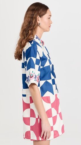 Sea Women's Tanya Patchwork Short Sleeve Dress in Saudi Arabia