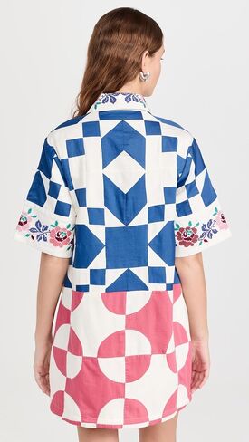 Sea Women's Tanya Patchwork Short Sleeve Dress in Saudi Arabia