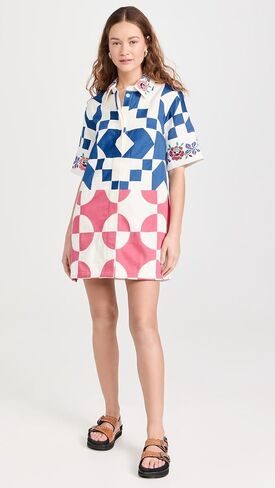 Sea Women's Tanya Patchwork Short Sleeve Dress in Saudi Arabia