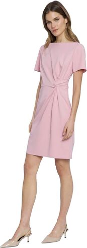 Donna Morgan Boat Neck Side Waist Twist Detail Mini, Womens Dresses in Saudi Arabia