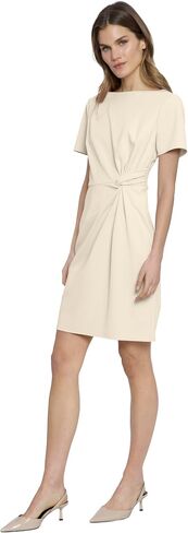 Donna Morgan Boat Neck Side Waist Twist Detail Mini, Womens Dresses in Saudi Arabia