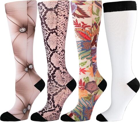 Celeste Stein Knit Compression Sock Set, 8-15mmHg Regular Calf for Women, 4 Pairs in Saudi Arabia