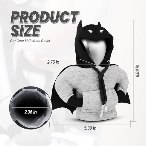 Black Cape Car Gear Shift Knob Cover - Universal Auto Gear Shifter Protector, Automotive Interior Accessories, Compatible with Most Cars, Trucks, SUVs in Kuwait