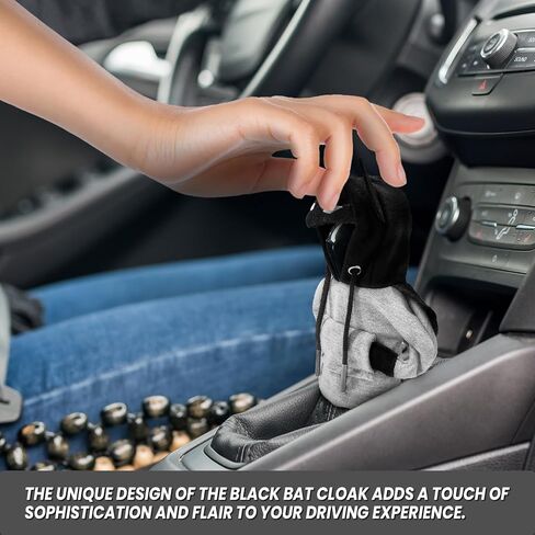 Black Cape Car Gear Shift Knob Cover - Universal Auto Gear Shifter Protector, Automotive Interior Accessories, Compatible with Most Cars, Trucks, SUVs in Kuwait