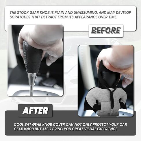 Black Cape Car Gear Shift Knob Cover - Universal Auto Gear Shifter Protector, Automotive Interior Accessories, Compatible with Most Cars, Trucks, SUVs in Kuwait