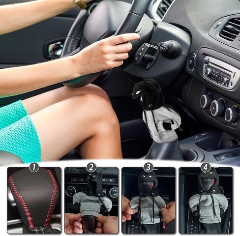 Black Cape Car Gear Shift Knob Cover - Universal Auto Gear Shifter Protector, Automotive Interior Accessories, Compatible with Most Cars, Trucks, SUVs in Kuwait