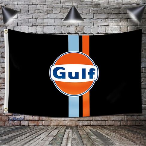 Arbinger Gulf Racing راية العلم المرآب ديكور جدار 3x5 قدم / طباعة عالية الدقة / لون اهتزاز / بوليستر 150D in Kuwait