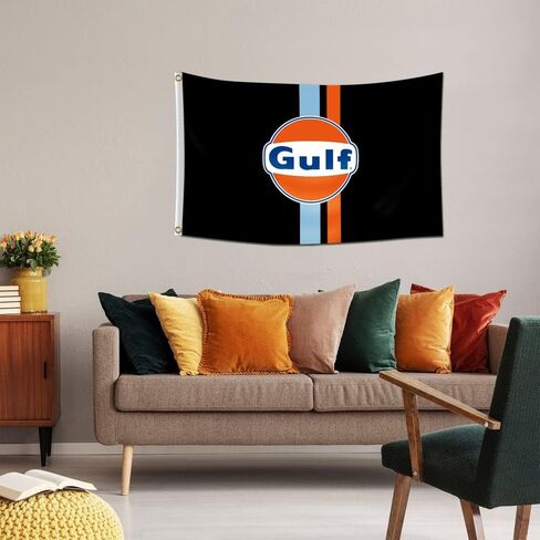 Arbinger Gulf Racing راية العلم المرآب ديكور جدار 3x5 قدم / طباعة عالية الدقة / لون اهتزاز / بوليستر 150D in Kuwait