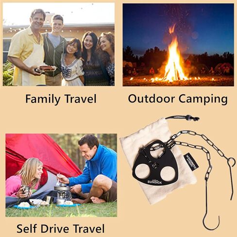 لوحة ترايبود للتخييم، ملحقات حامل ثلاثي القوائم من الفولاذ المقاوم للصدأ للتخييم في الهواء الطلق، تحويل الفروع إلى حامل ثلاثي القوائم لإشعال النار في الهواء الطلق للطهي في الهواء الطلق in Kuwait