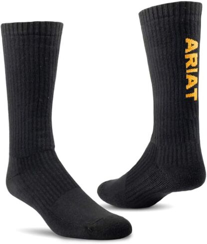 ARIAT Men's Cotton 3-Pair Pack Arch Support Reinforced Mid-Calf Socks in Saudi Arabia