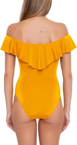 Trina Turk Women's Standard Monaco Ruffle Bandeau One Piece Swimsuit, Off Shoulder, Bathing Suits in Saudi Arabia