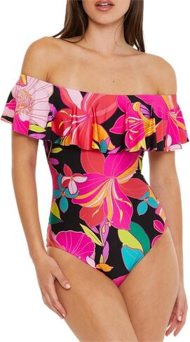 Trina Turk Women's Standard Solar One Piece Swimsuit, Floral Print, Bathing Suits in Saudi Arabia