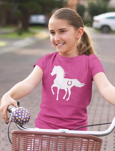 Horse Gifts for Girls Love Horses Shirt Horseback Riding Equestrian Kids Shirts XL (11-12) Wow Pink in Saudi Arabia