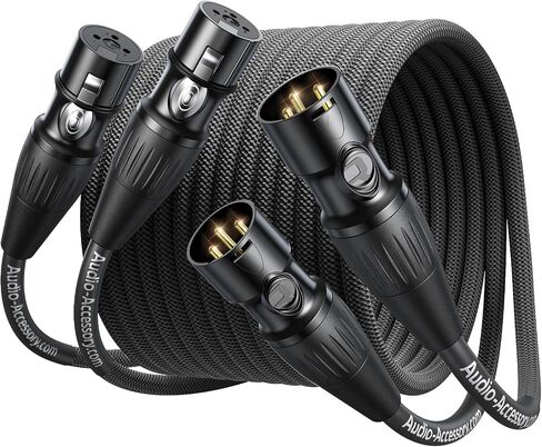 XLR Cables 10ft 2-Pack, Rean Connectors from Neutrik, Balanced XLR to XLR Microphone Cable with Kevlar and OFC Cores, Braided XLR Cord Compatible with Mic, Amplifier and More in Saudi Arabia