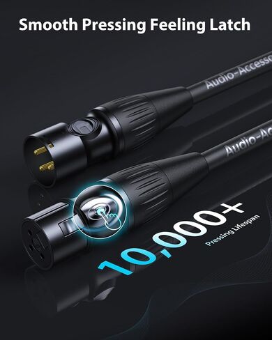 XLR Cables 10ft 2-Pack, Rean Connectors from Neutrik, Balanced XLR to XLR Microphone Cable with Kevlar and OFC Cores, Braided XLR Cord Compatible with Mic, Amplifier and More in Saudi Arabia