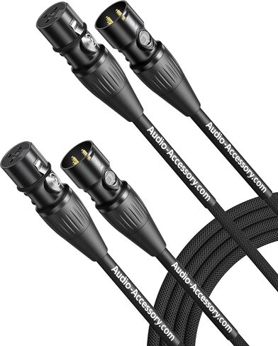XLR Cables 10ft 2-Pack, Rean Connectors from Neutrik, Balanced XLR to XLR Microphone Cable with Kevlar and OFC Cores, Braided XLR Cord Compatible with Mic, Amplifier and More in Saudi Arabia
