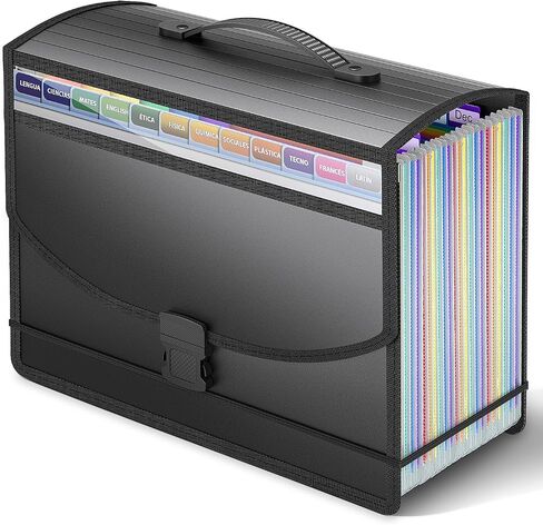 Accordion File Organizer with Handle,13 Pockets Expanding File Folder for Paper/Document/Bill,Portable Filing Box,Visible Window,Quick Search,Expandable Bottom,Large Capacity,A4/Letter Size in Saudi Arabia