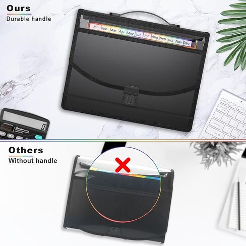 Accordion File Organizer with Handle,13 Pockets Expanding File Folder for Paper/Document/Bill,Portable Filing Box,Visible Window,Quick Search,Expandable Bottom,Large Capacity,A4/Letter Size in Saudi Arabia
