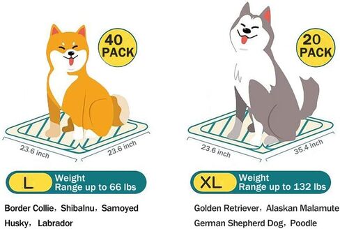 Dog and Puppy Training Pads, Potty Pads, Dog Pads Diapers Leak-Proof 6-Layer Pee Pads with Thicker Materials with Quick-Dry Surface for Potty Training, blue, 20 PACK- XL (23.6 x 35.4 inch) in Saudi Arabia