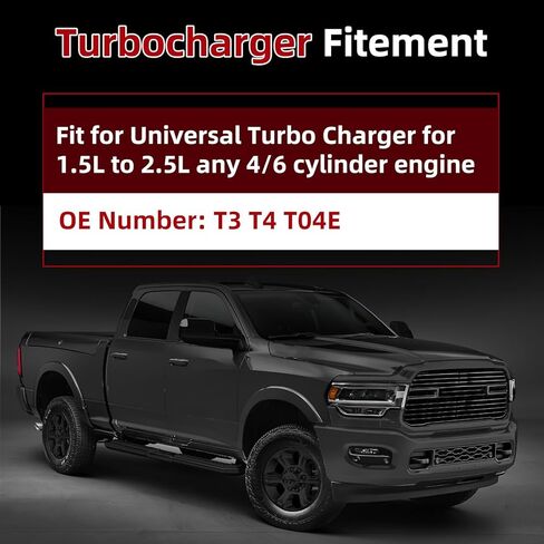 شاحن توربيني متوافق مع T04E T3/T4 0.57 A/R 48.1 TRIM 400+HP Boost Stage III شاحن 1.5L-2.5L المحرك يستبدل الجزء in Kuwait