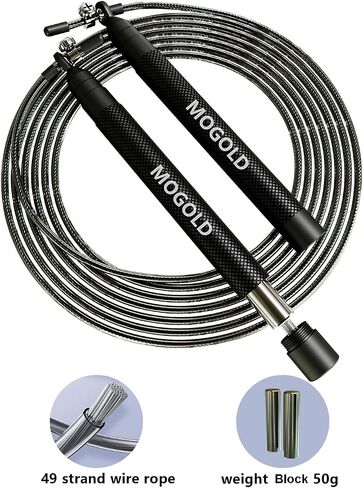 Speed Jump Rope for Boxing Fitness Exercise - Metal Handles With Extra Weights - 2 Length Adjustable PVC Coat Steel Wire Rope, Adults Workout Speed Rope for Men, Women, Kids in Saudi Arabia