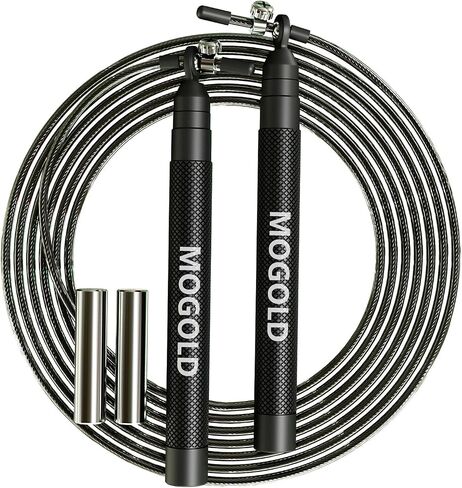 Speed Jump Rope for Boxing Fitness Exercise - Metal Handles With Extra Weights - 2 Length Adjustable PVC Coat Steel Wire Rope, Adults Workout Speed Rope for Men, Women, Kids in Saudi Arabia