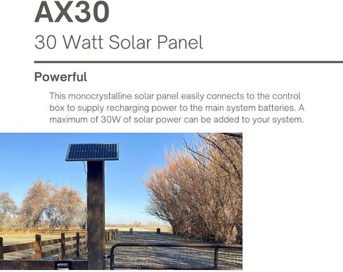 Ghost Controls 30 Watt Monocrystalline Solar Panel Kit for Automatic Gate Opener Systems Model AX30 in Kuwait