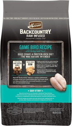 Merrick Backcountry Grain Free Dry Adult Dog Food, Kibble With Freeze Dried Raw Pieces, Game Bird Recipe - 4.0 lb. Bag in Saudi Arabia