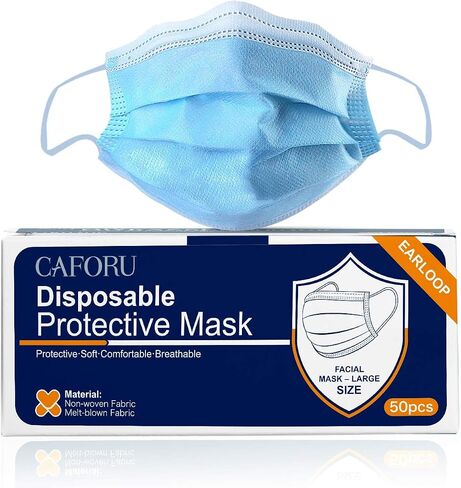 Disposable Face Mask 3 Ply with Ear loop Protection, 50 Count in Saudi Arabia