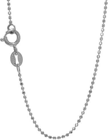 14k Solid Yellow Or White Gold 1mm Diamond-Cut Bead Ball Chain 16" 18" 20" in Saudi Arabia