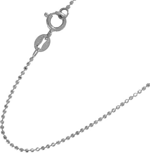 14k Solid Yellow Or White Gold 1mm Diamond-Cut Bead Ball Chain 16" 18" 20" in Saudi Arabia