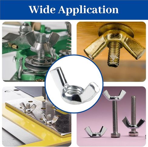 MroMax 55Pcs 5/16"-18 Wing Nuts Carbon Steel Butterfly Nuts Zinc Plated Fasteners Parts Hand Twist Tighten Ear Wingnuts 5/16-18 Inches Hardware Nuts in Saudi Arabia