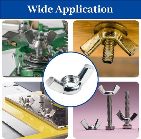 MroMax 68Pcs 1/4"-20 Wing Nuts Carbon Steel Butterfly Nuts Zinc Plated Fasteners Parts Hand Twist Tighten Ear Wingnuts 1/4-20 Inches Hardware Nuts in Saudi Arabia