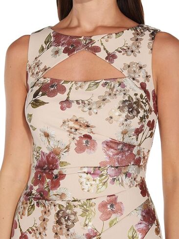 Adrianna Papell Women's Foil Crepe Cutout Sheath Dress in Saudi Arabia