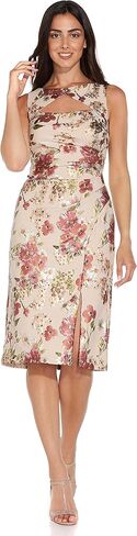 Adrianna Papell Women's Foil Crepe Cutout Sheath Dress in Saudi Arabia