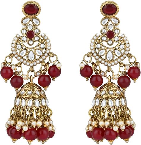 I Jewels Gold Plated Wedding Handcrafted Kundan Pearl Choker Necklace Jewellery Set For Women/Girls in Saudi Arabia