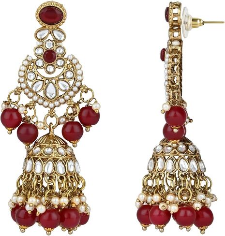 I Jewels Gold Plated Wedding Handcrafted Kundan Pearl Choker Necklace Jewellery Set For Women/Girls in Saudi Arabia