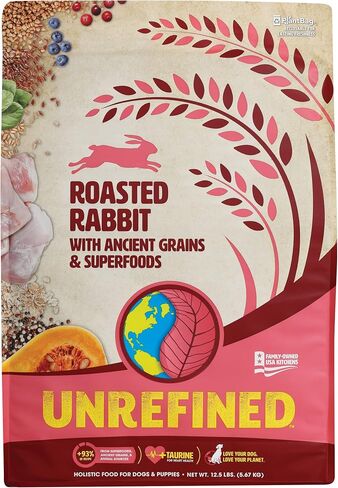 Unrefined Roasted Rabbit with Ancient Grains & Superfoods Dry Dog & Puppy Food, 4 lb. in Saudi Arabia