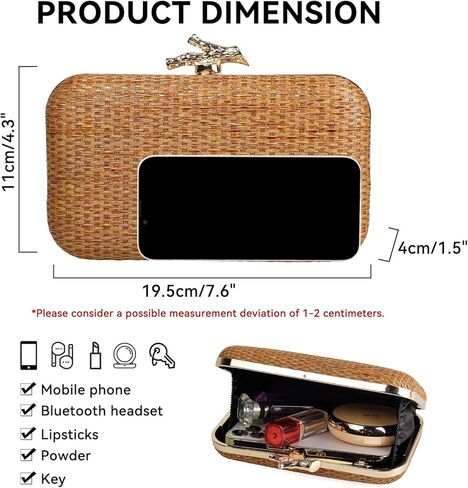 احصل على محفظة بمقبض من القش للنساء حقيبة شاطئ صيفية منسوجة حقيبة يد كروس الرافية حقيبة مسائية لحفلات السفر in Kuwait