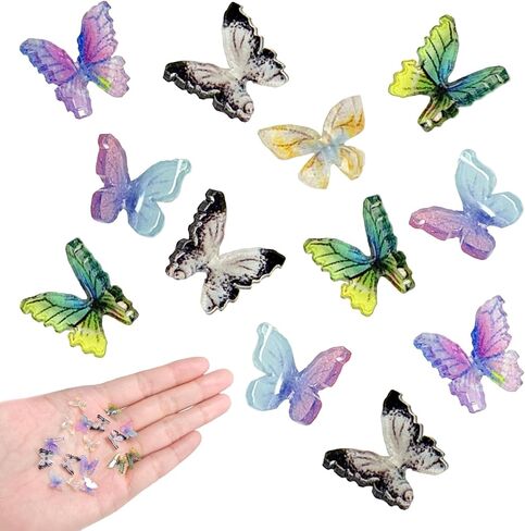50pcs Micro Resin Butterflies, Dollhouse Miniature Tiny Butterflies, Micro Landscaping Decoration in Saudi Arabia