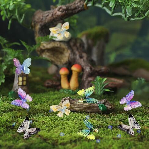 50pcs Micro Resin Butterflies, Dollhouse Miniature Tiny Butterflies, Micro Landscaping Decoration in Saudi Arabia