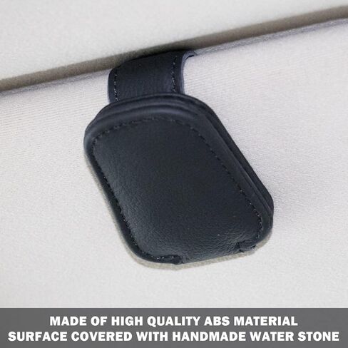 حامل نظارات شمسية للسيارة من XYZCTEM، حامل نظارات لواقي الشمس للسيارة، قطعتان من حامل النظارات الشمسية للسيارة، ملحقات داخلية للسيارات (أسود، قطعتان) in Kuwait