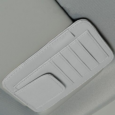 Car Sun Visor Organizer Clip, Small Car Card Sleeve Pocket Organizer, Car Visor Document Holder, Sunglasses, Car Registration/Drving License, Insurance Info, Pen, Note - Grey in Saudi Arabia