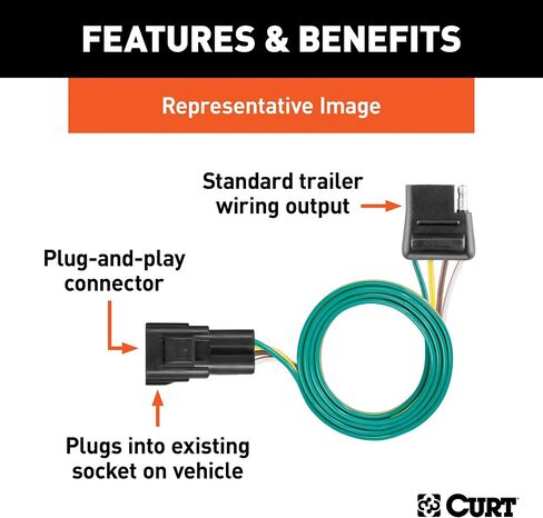 Curt Manufacturing 55255 Vehicle-Side Custom 4-Pin Trailer Wiring Harness, Fits Select Ford Escape, Mazda Tribute in Saudi Arabia