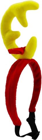 Reindeer Antlers Headband Dog Christmas Costume Dog Halloween Costume(Yellow Red, Reindeer-S) in Saudi Arabia