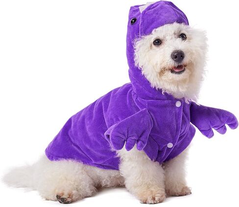 أزياء Mogoko الأرجوانية على شكل ديناصور للكلاب، أزياء الهالوين التأثيرية للحيوانات الأليفة، قلنسوة للكلاب، للكلاب الصغيرة والقطط، ملابس قطط لطيفة مقاس S in Kuwait