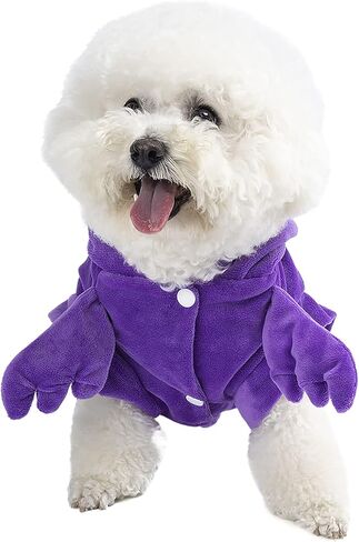 أزياء Mogoko الأرجوانية على شكل ديناصور للكلاب، أزياء الهالوين التأثيرية للحيوانات الأليفة، قلنسوة للكلاب، للكلاب الصغيرة والقطط، ملابس قطط لطيفة مقاس S in Kuwait