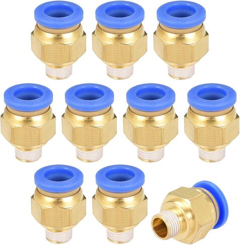 uxcell Straight Pneumatic Push to Quick Connect Fittings G1/8 Male x 6mm Tube OD 10pcs in Saudi Arabia