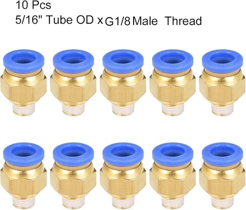uxcell Straight Pneumatic Push to Quick Connect Fittings G1/8 Male x 6mm Tube OD 10pcs in Saudi Arabia