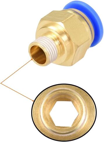 uxcell Straight Pneumatic Push to Quick Connect Fittings G1/8 Male x 6mm Tube OD 10pcs in Saudi Arabia